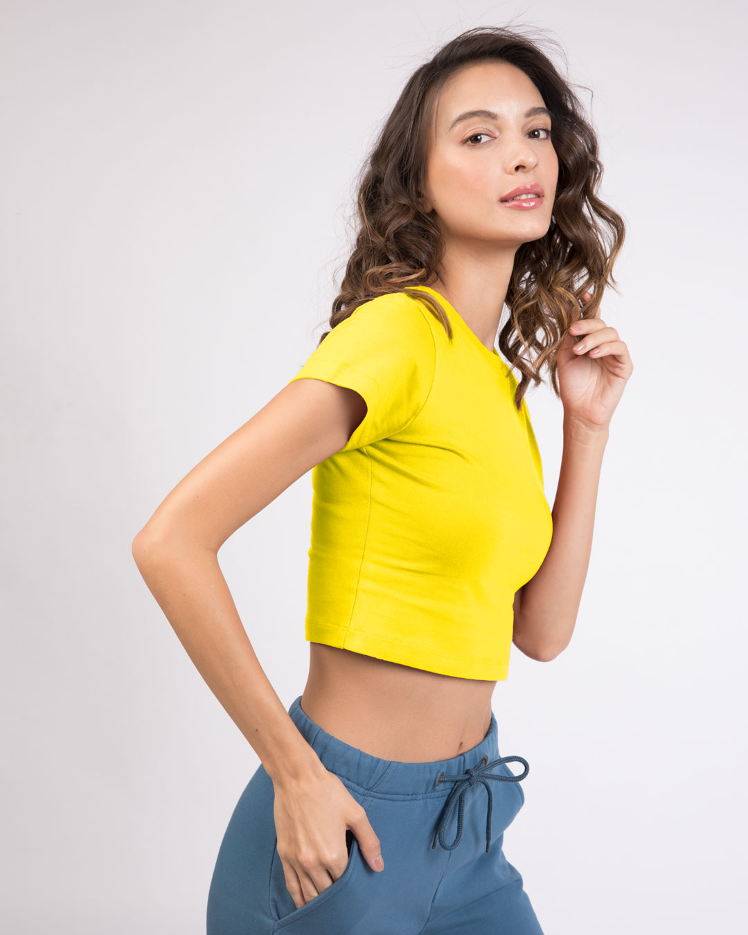 Shop Pineapple Yellow  Crop Top T-Shirt-Back