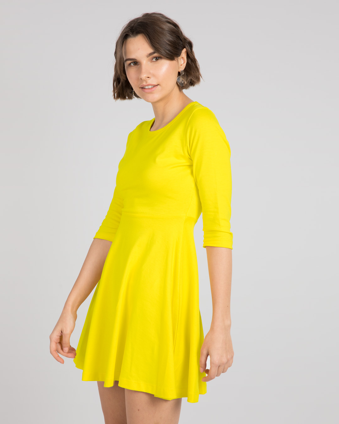 Shop Pineapple Yellow Flared Dress-Back