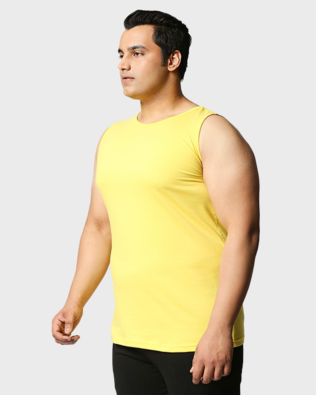 Shop Men's Yellow Plus Size Vest-Back