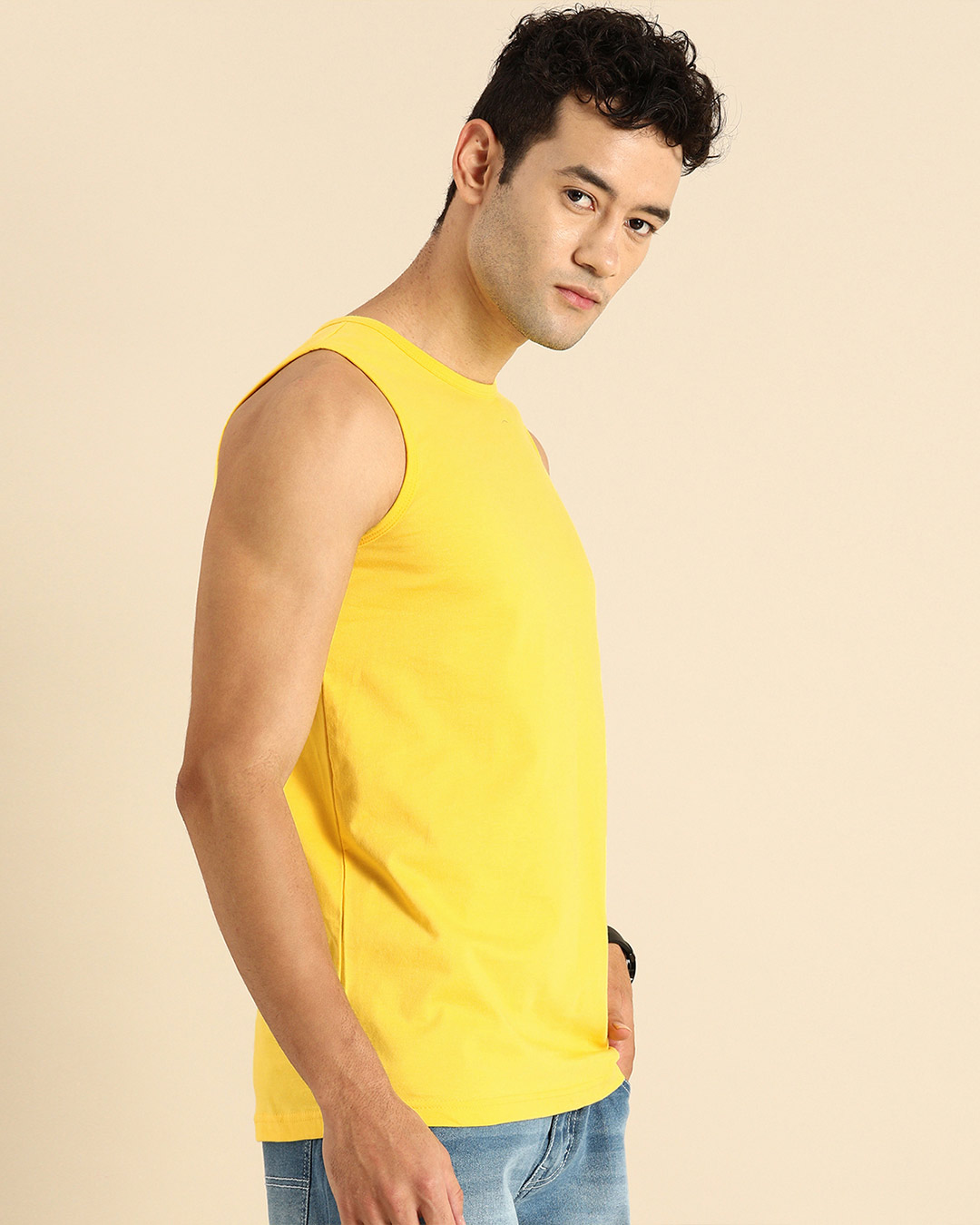 Shop Men's Pineapple Yellow Vest-Back
