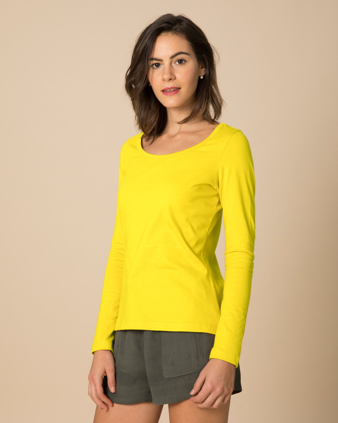 Shop Pineapple Yellow Scoop Neck Full Sleeve T-Shirt-Back