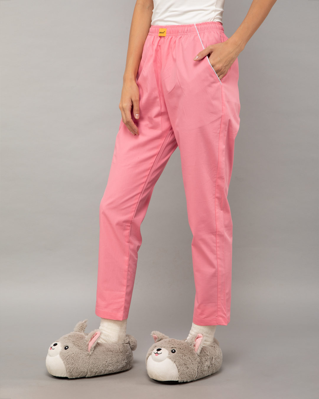 Shop Pink Carnation Plain Pyjamas-Back