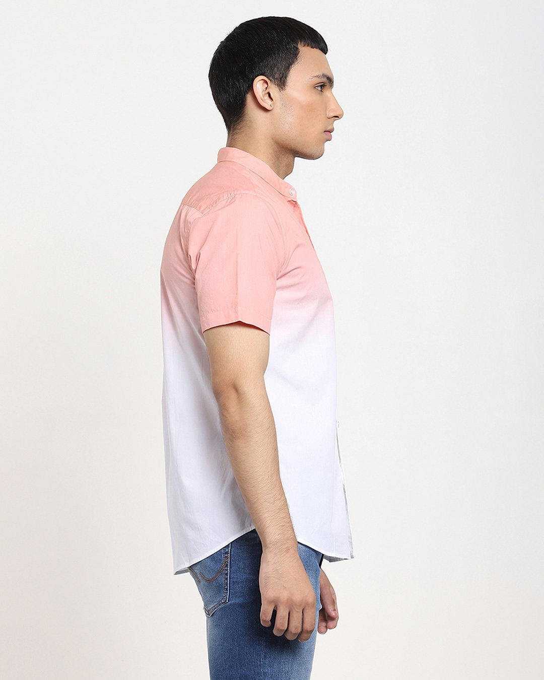 Shop Pink Dip Dye Half Sleeve Shirt-Back