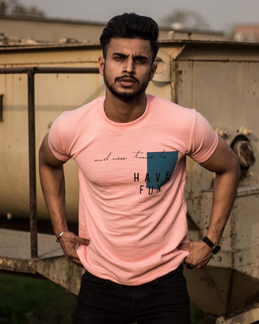 Shop Pink Have Fun Pocket Print Half Sleeves T-Shirt-Back
