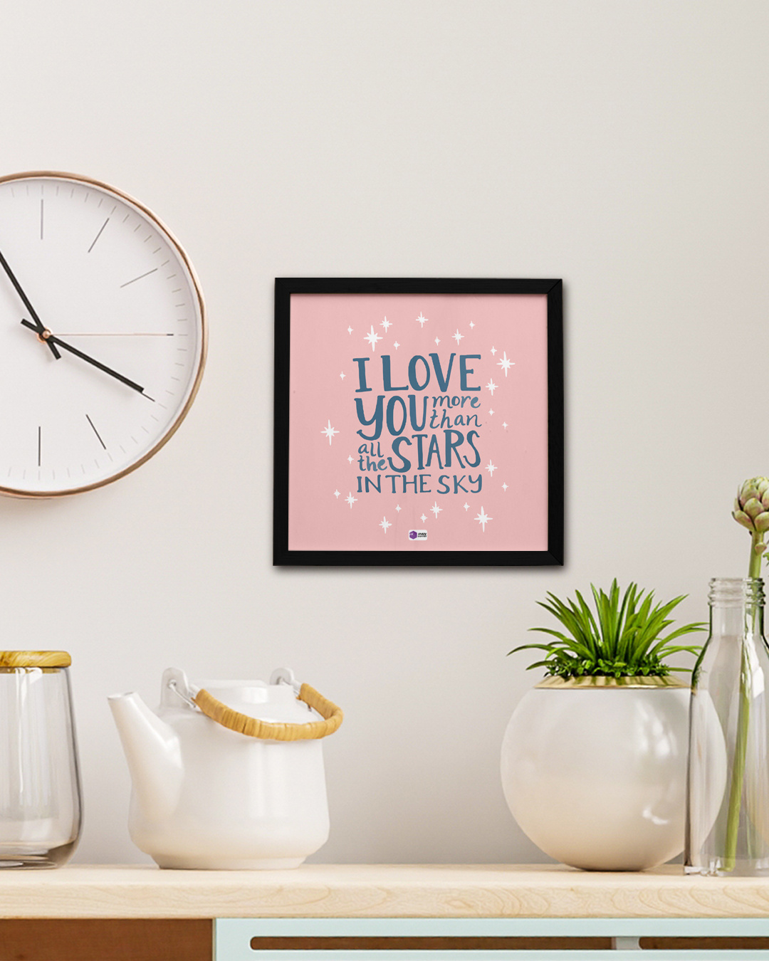 Shop Pink I Love U More Than all the Stars in the Sky Wood Frame-Back