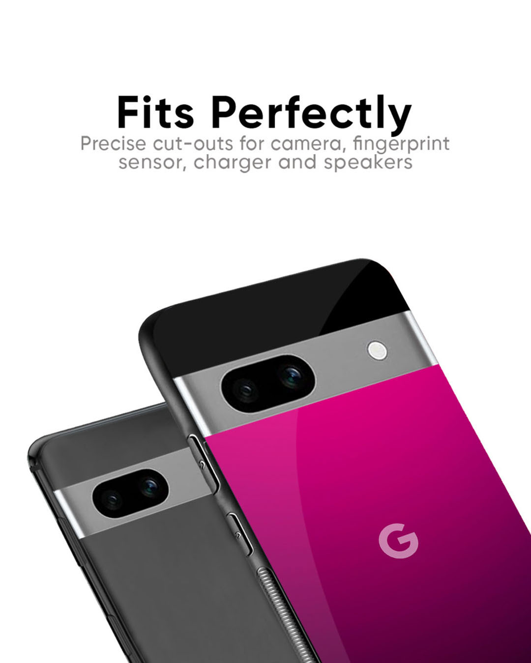 Shop Pink Ombre Pattern Premium Glass Case for Google Pixel 7A(Shock Proof, Scratch Resistant)-Back