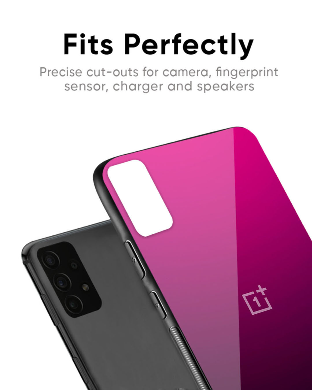 Shop Pink Ombre Pattern Premium Glass Case for OnePlus 8(Shock Proof, Scratch Resistant)-Back