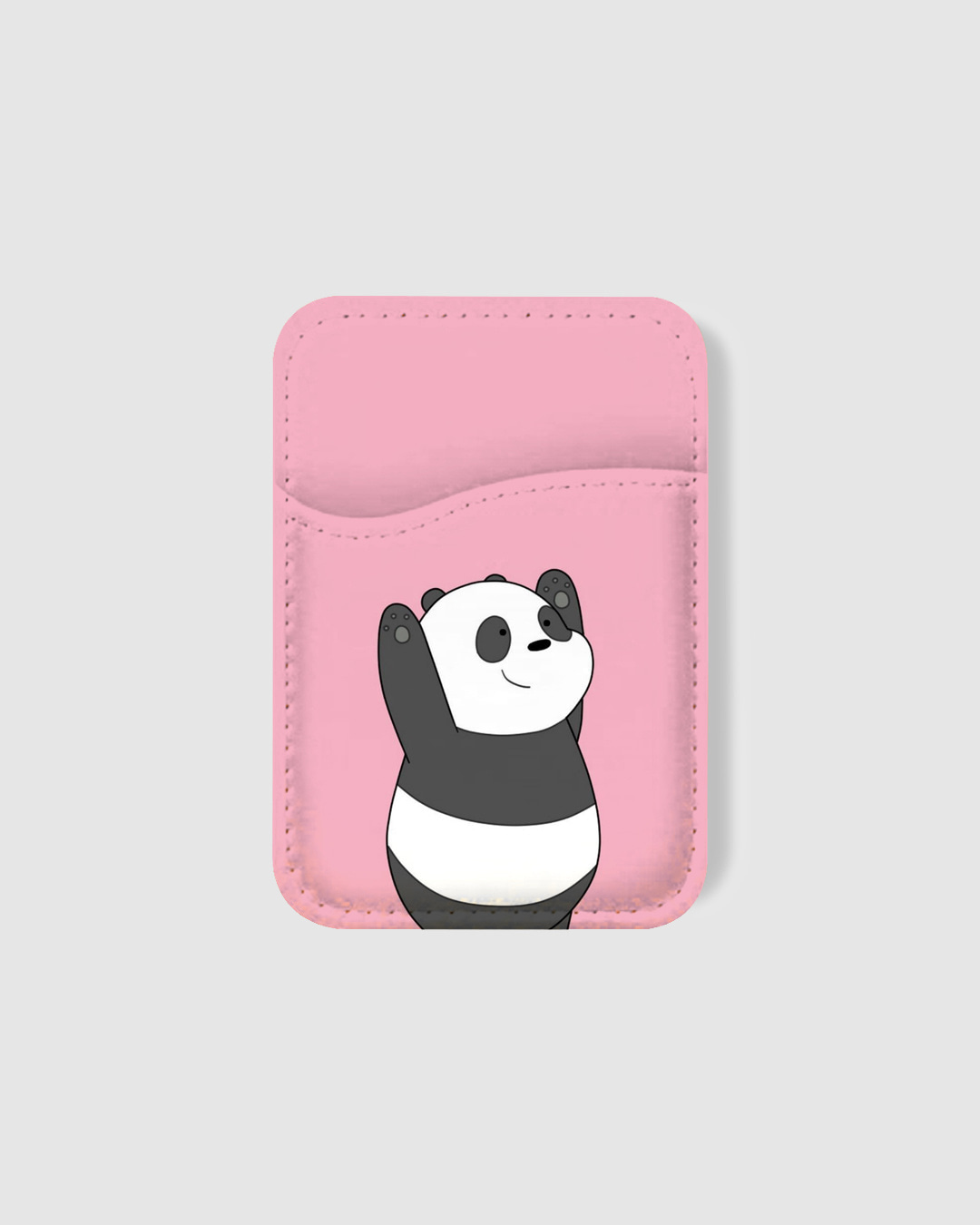 Shop Pink Panda Printed Mobile Card Holders-Back