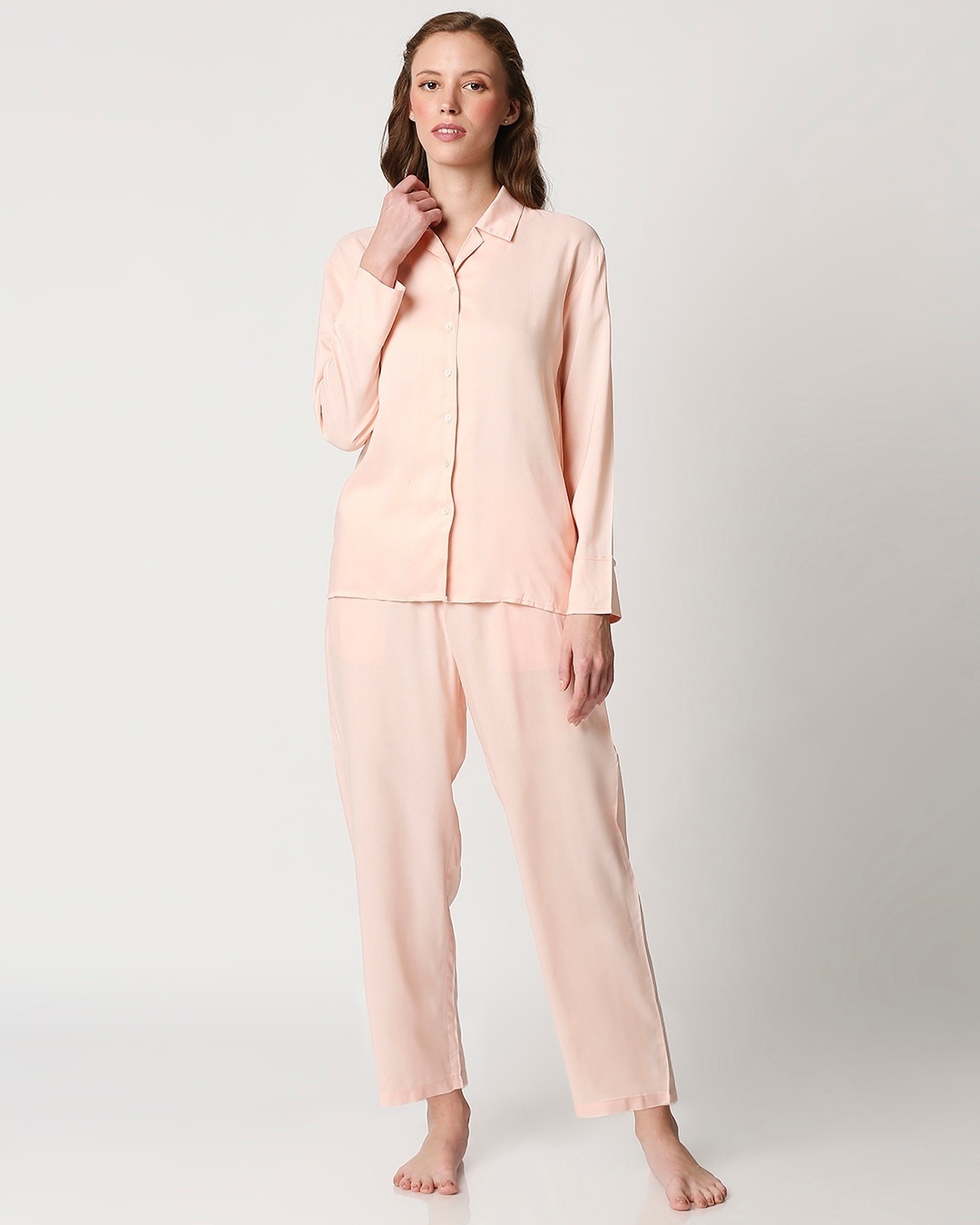 Shop Pink Rayon Nightwear Set-Back
