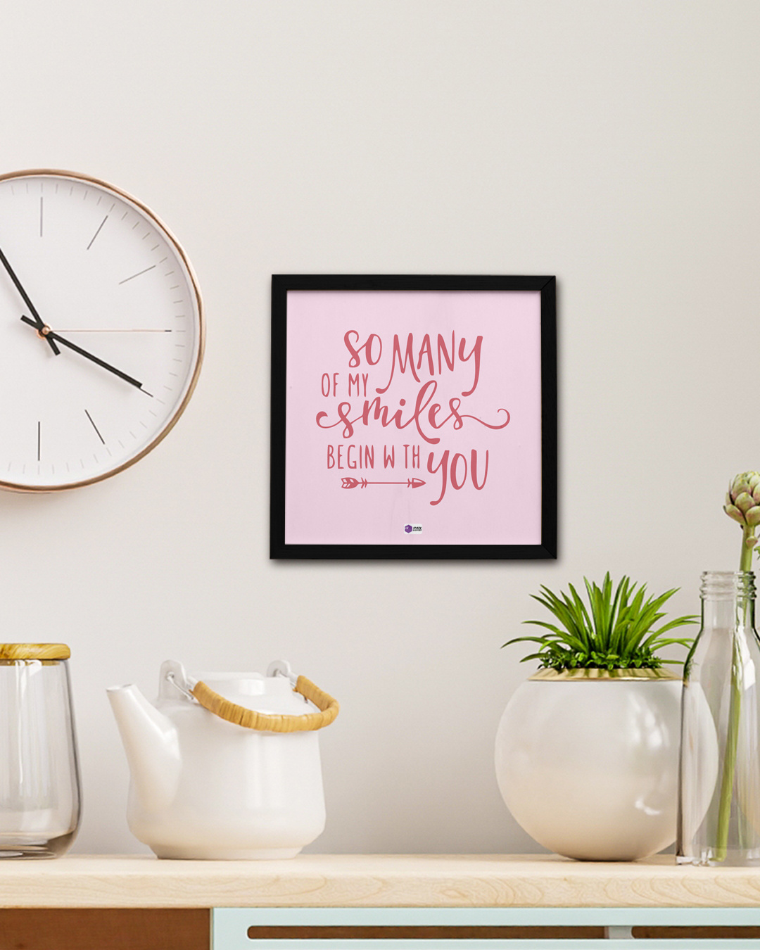 Shop Pink So Many of my Smiles Begin With You Wood Frame-Back