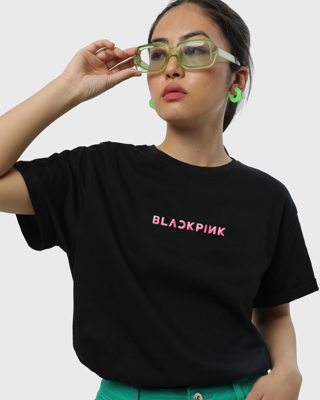 Shop Women's Black Pink Venom Graphic Printed Boyfriend T-shirt-Back