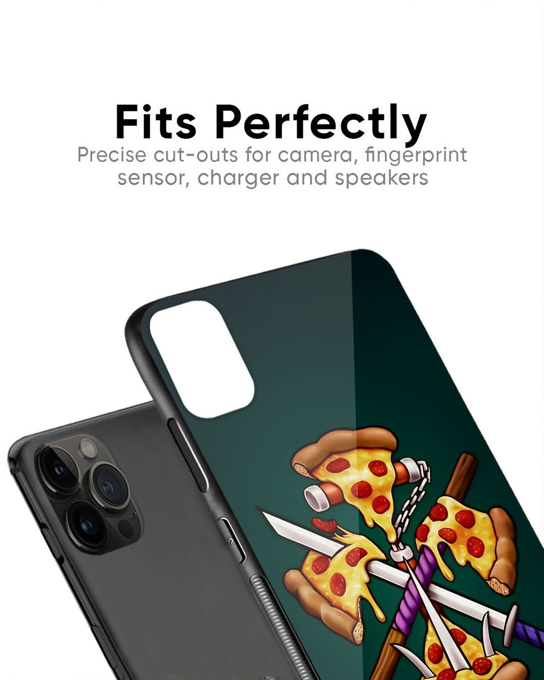 Shop Pizza Lover Premium Glass Case for Apple iPhone 13 Pro (Shock Proof, Scratch Resistant)-Back
