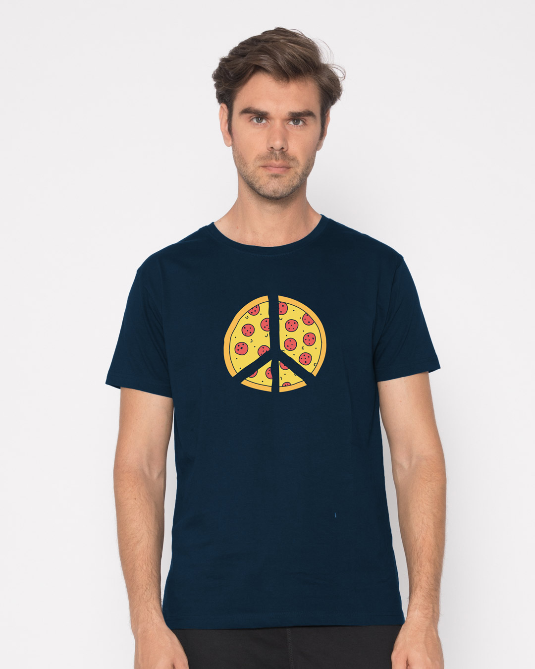 Shop Pizza Peace Half Sleeve T-Shirt-Back