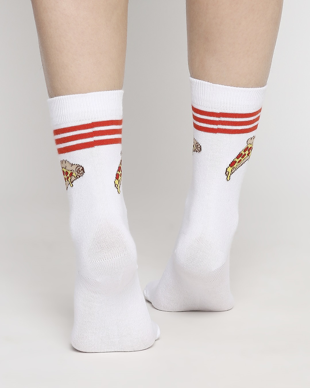 Shop Pizza Stripe Full Length Socks-Back