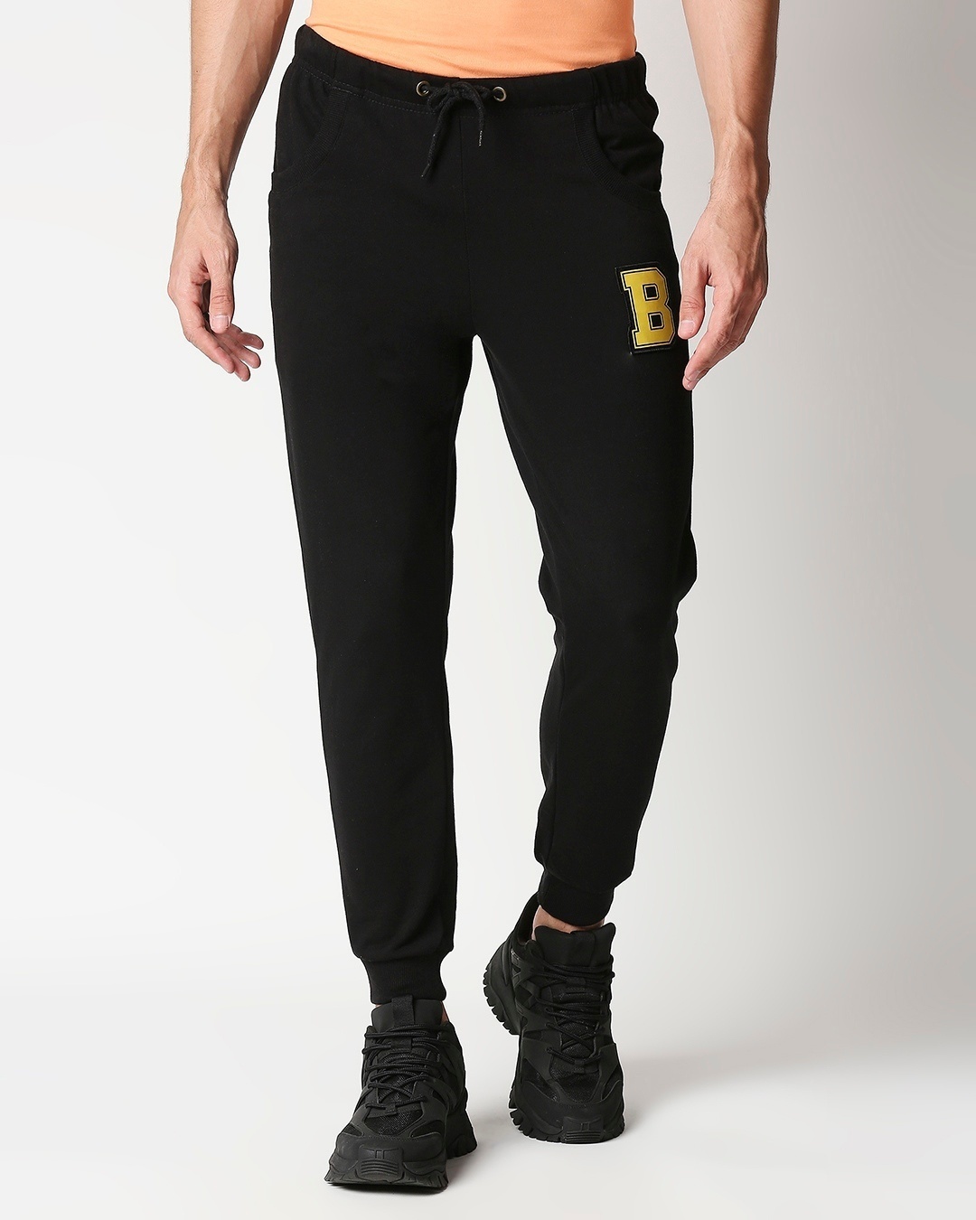 Shop Plain Badge Joggers-Back