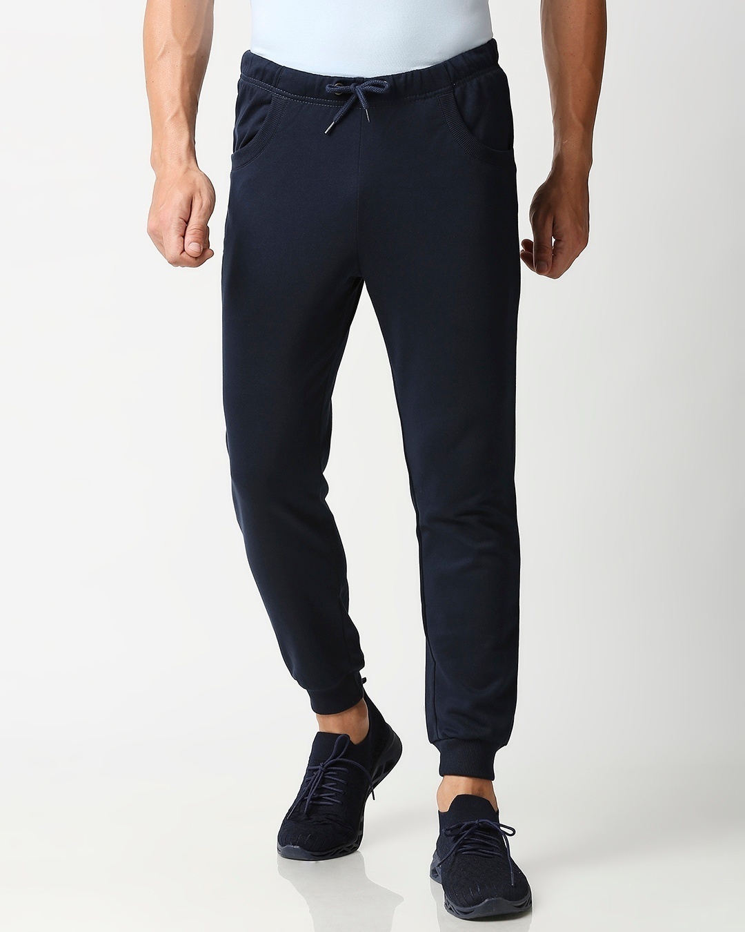 Plain Casual Joggers With Diagonal Pocket