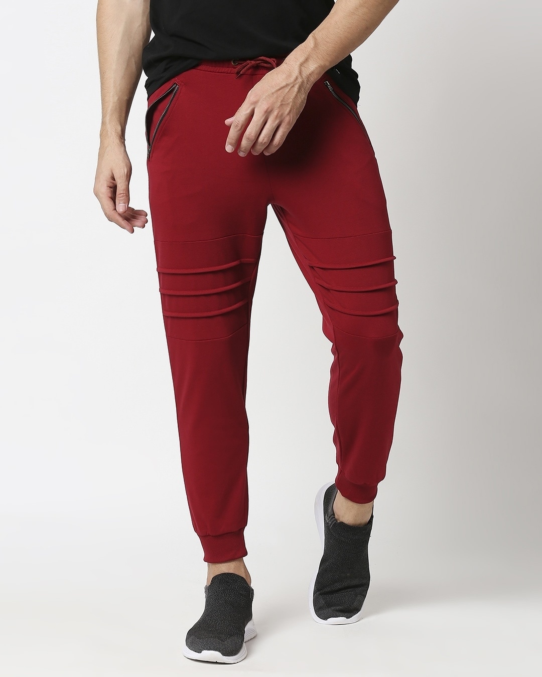 knee zipper joggers