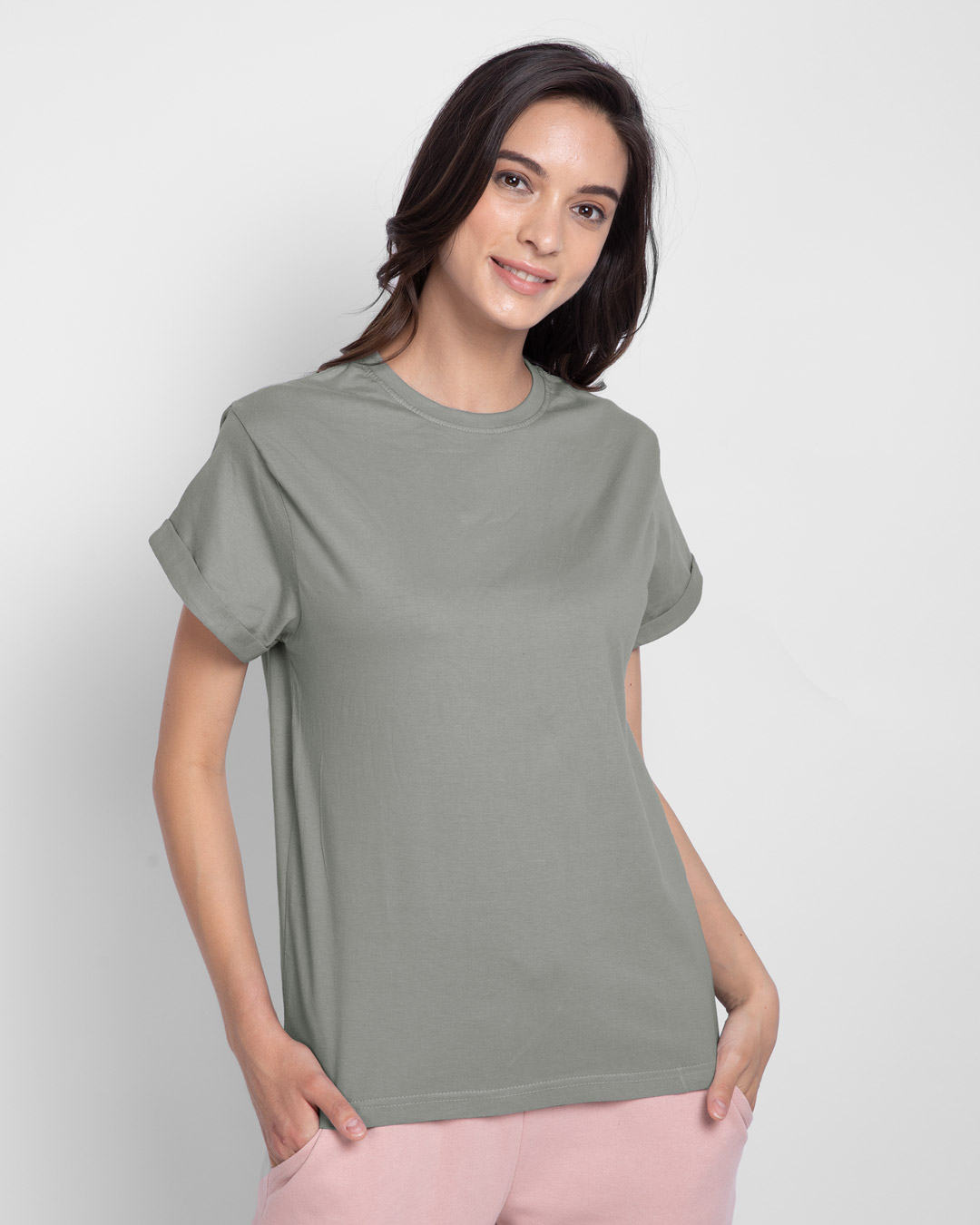 Shop Plain Women's Boyfriend T-Shirt - Combo-Back