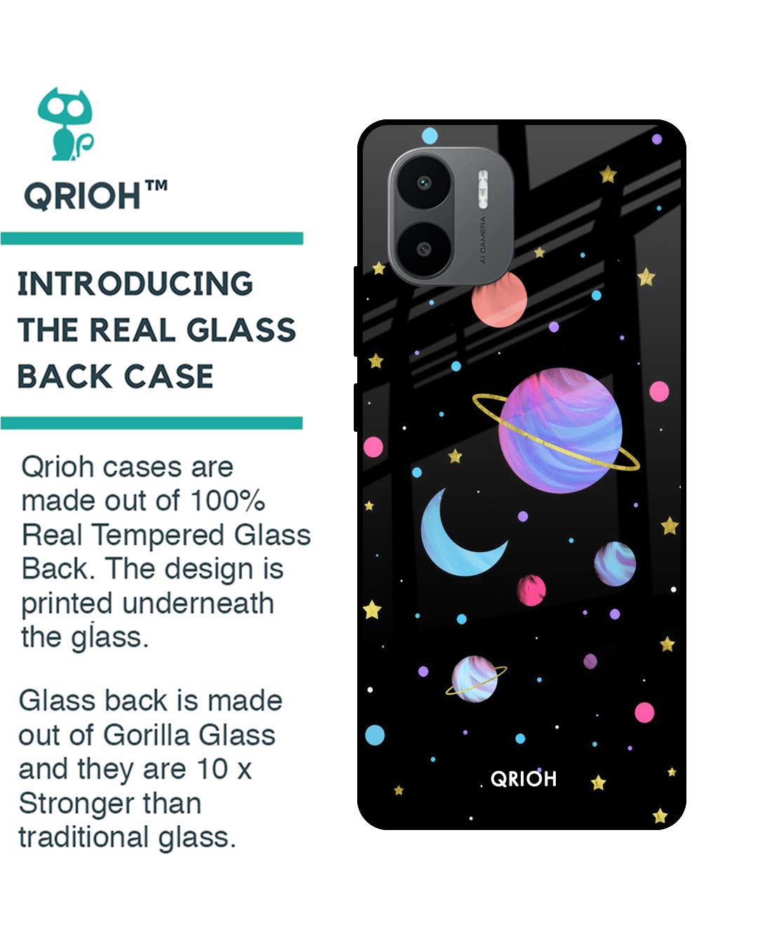 Shop Planet Play Printed Premium Glass Case for Redmi A1plus (Shock Proof,Scratch Resistant)-Back