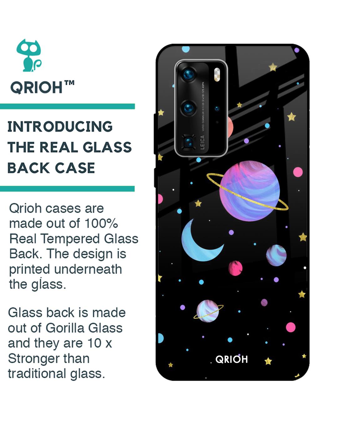 Shop Planet Play Printed Premium Glass Cover For Huawei P40 Pro (Impact Resistant, Matte Finish)-Back