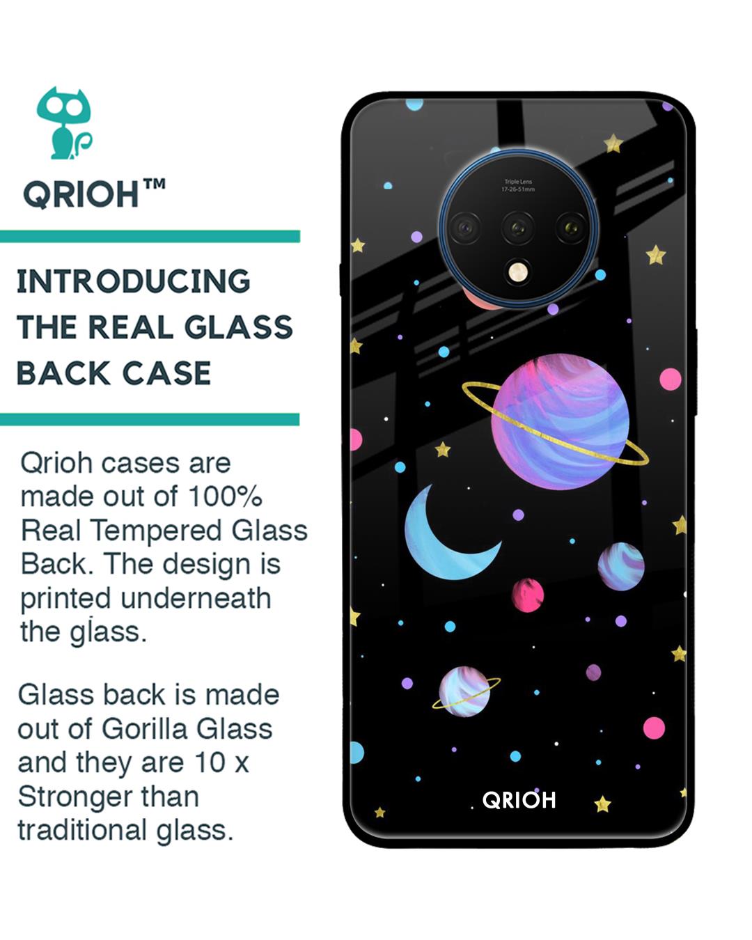 Shop Planet Play Printed Premium Glass Cover For OnePlus 7T (Impact Resistant, Matte Finish)-Back