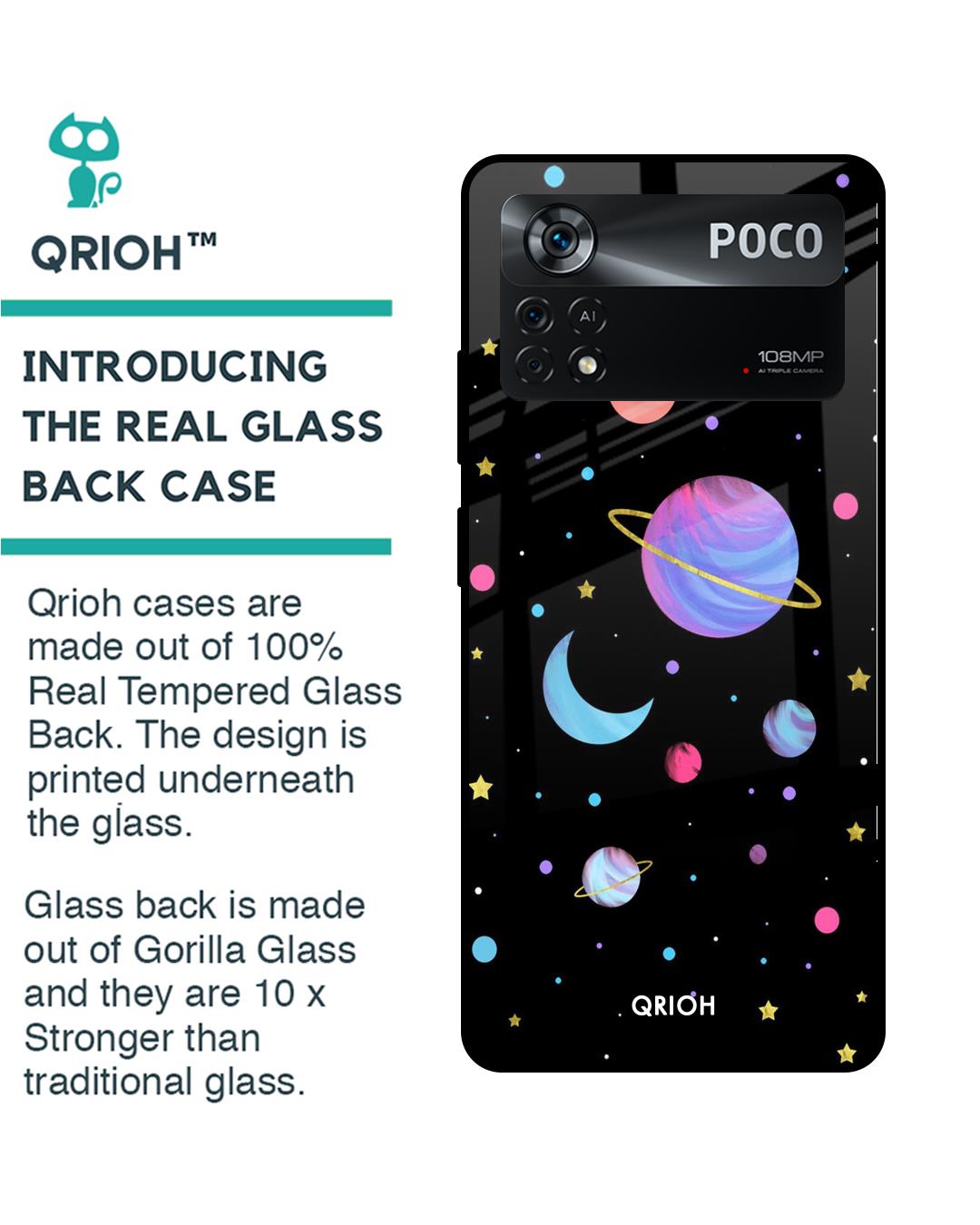 Shop Planet Play Printed Premium Glass Cover for Poco X4 Pro 5G (Shock Proof, Scratch Resistant)-Back