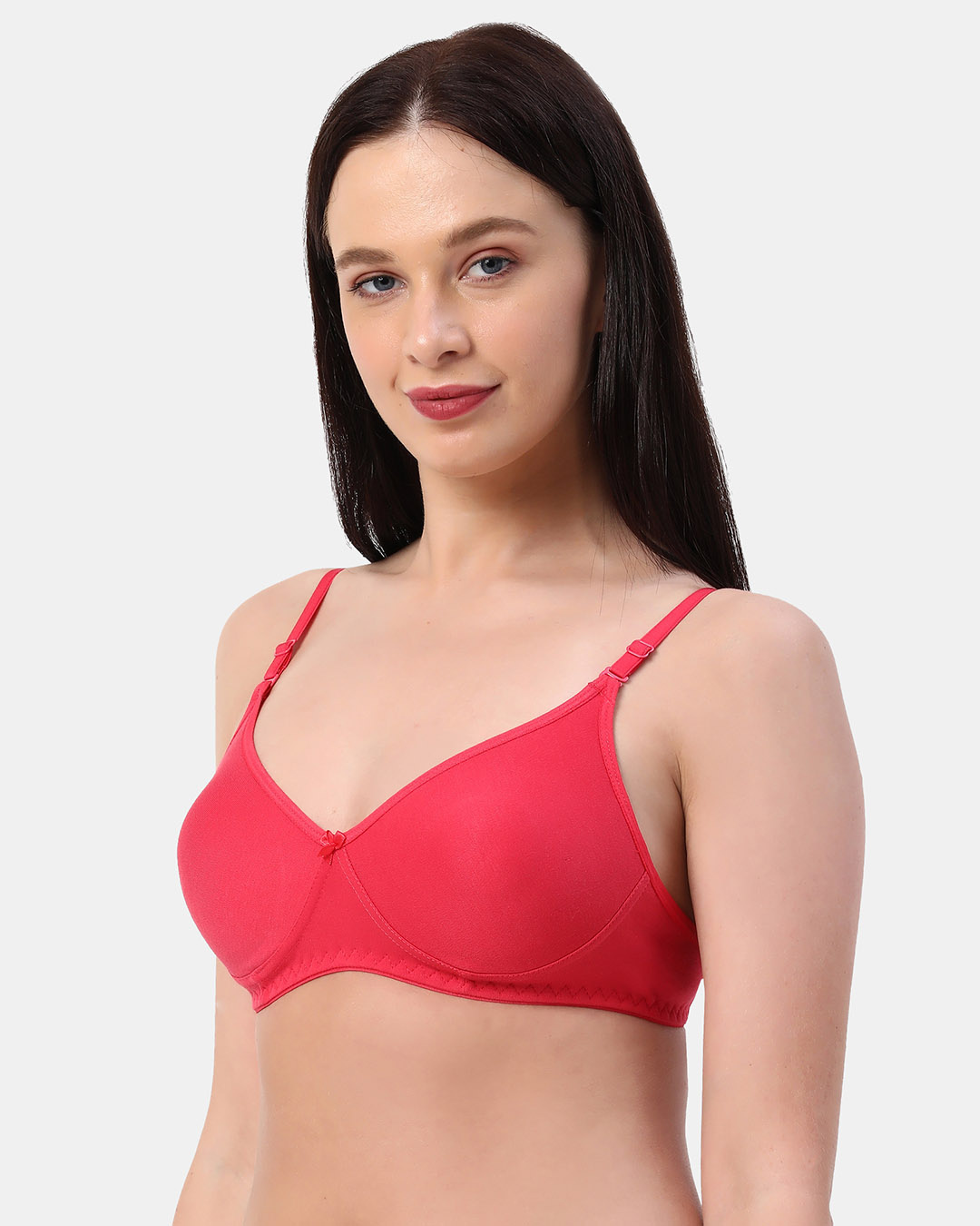Shop Non Padded Non Wired Every Day Moulded T Shirt Bra In Light Red-Back