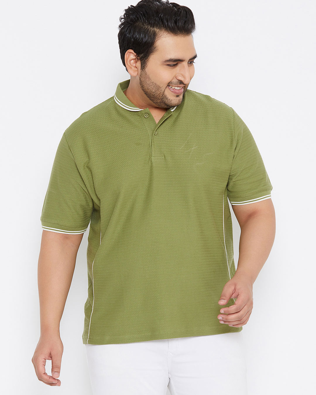 Shop Plus Size Men's Stylish Solid Half Sleeve Casual T-Shirt-Back