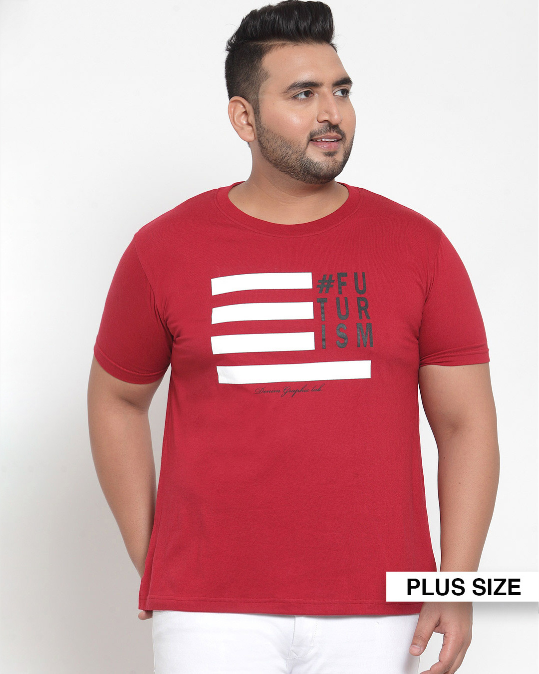 Shop PlusS Men T-Shirt Half Sleeves-Back