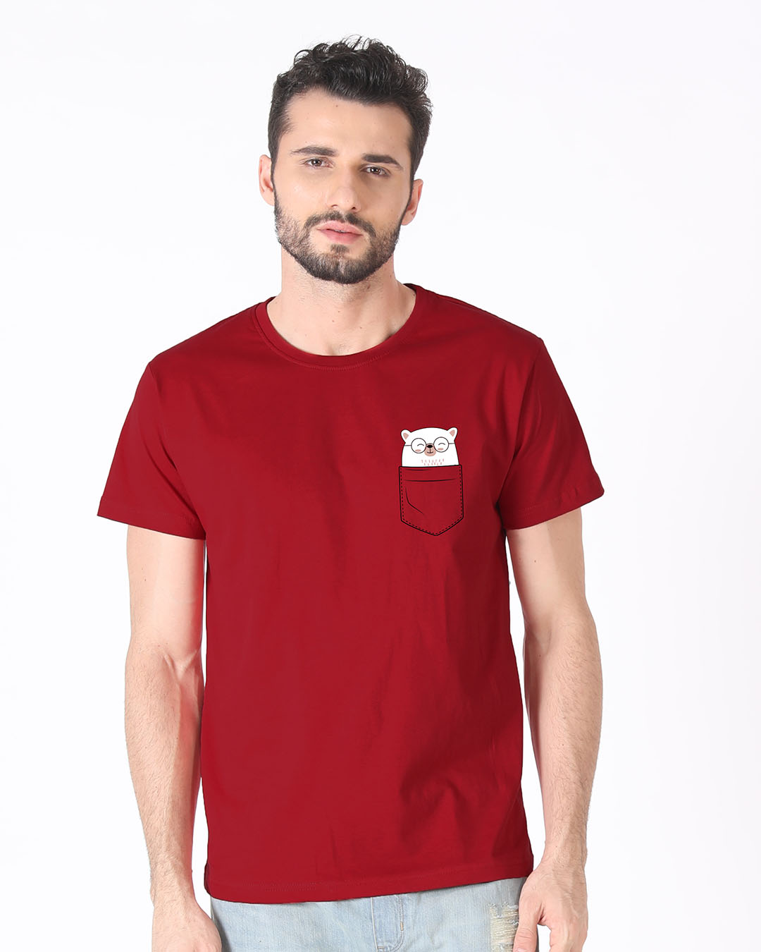 Shop Pocket Bear Half Sleeve T-Shirt-Back