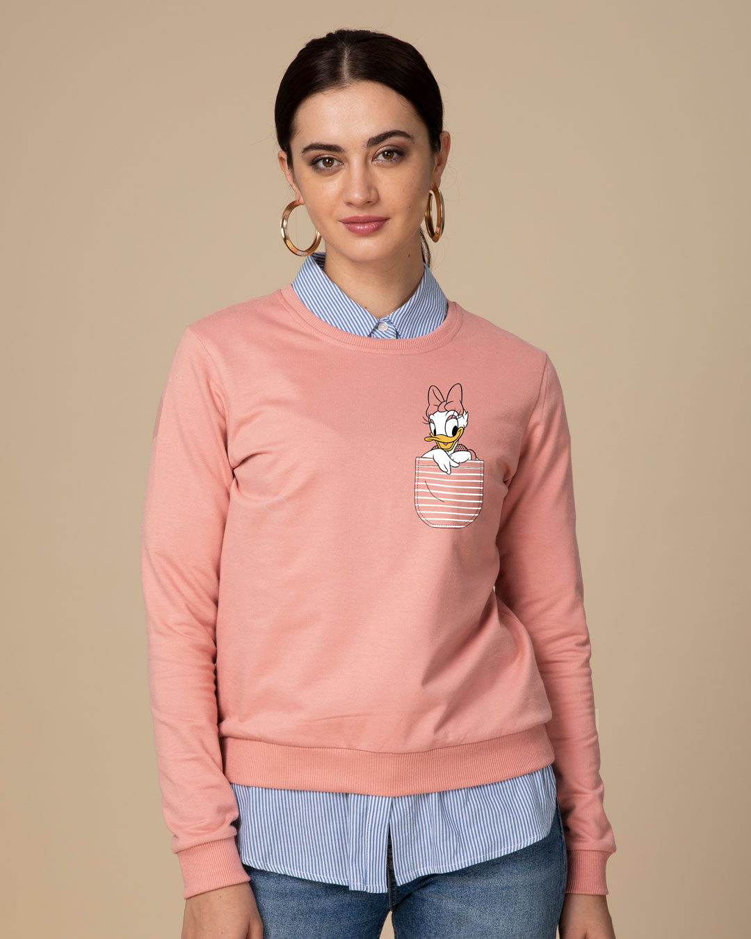 Shop Pocket Daisy Fleece Light Sweatshirt (DL)-Back