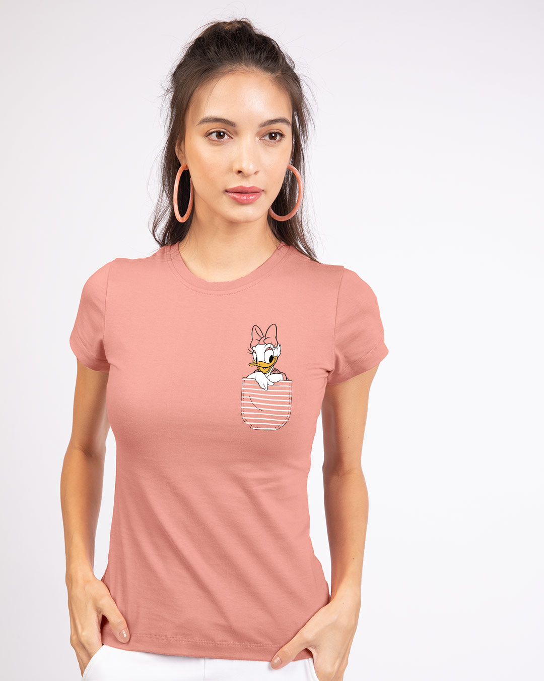 Shop Pocket Daisy Half Sleeve T-Shirt (DL)-Back