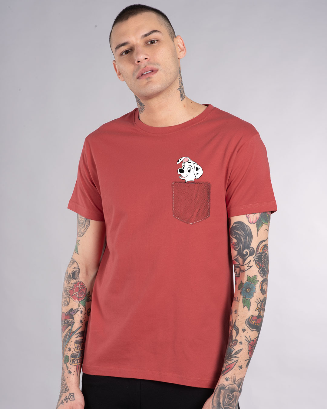 Shop Pocket Dalmatian Half Sleeve T-Shirt (DL)-Back