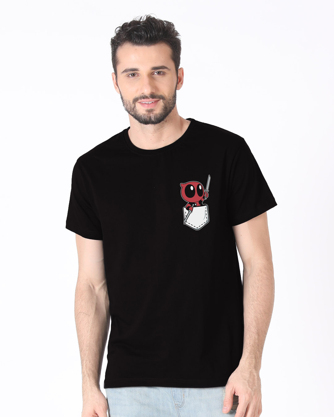 Shop Pocket Deadpool Half Sleeve T-Shirt (DPL)-Back