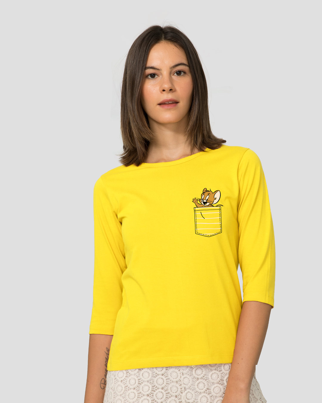 Shop Pocket Jerry (TJL) 3/4th Sleeve Slim Fit T-Shirt-Back