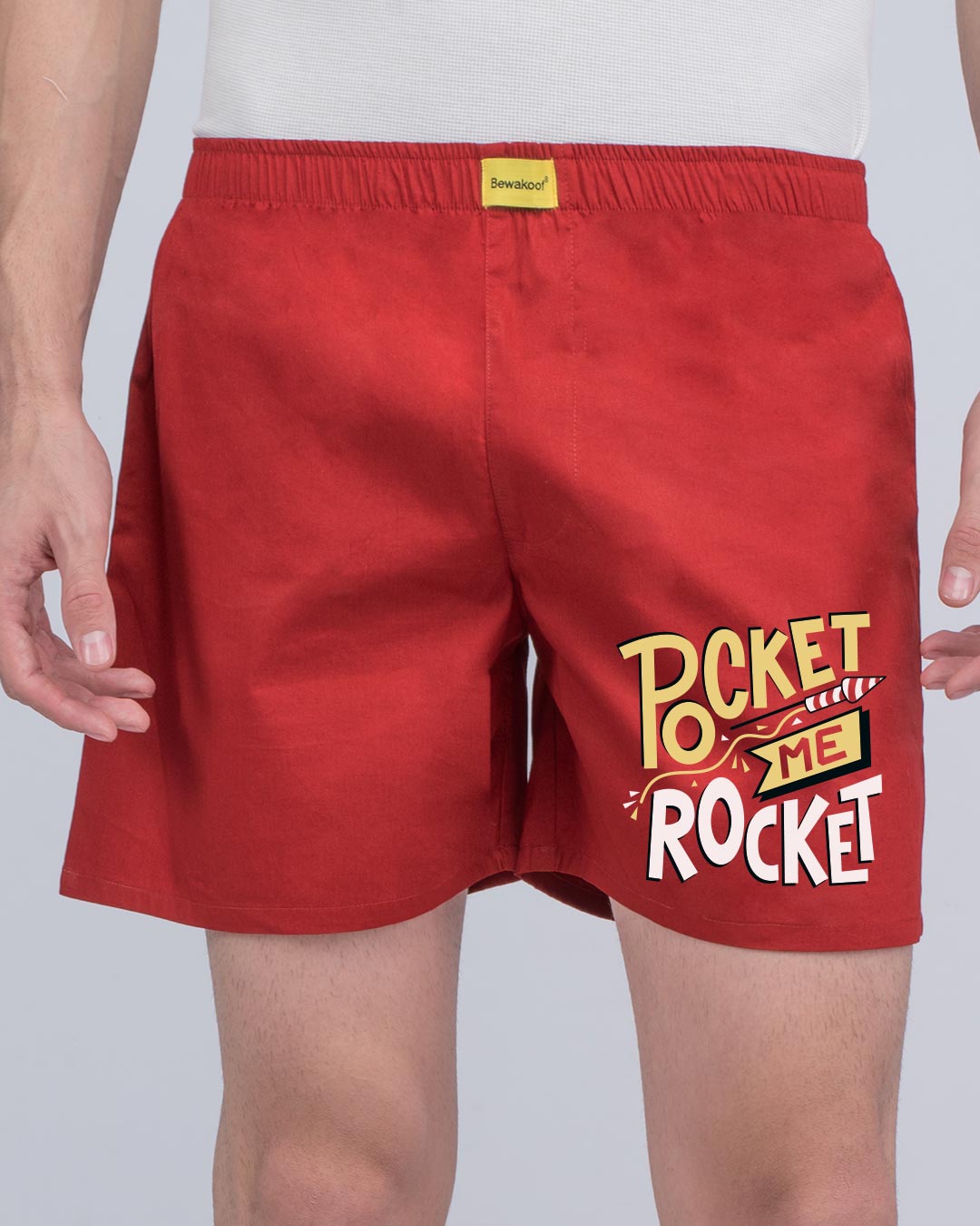 Shop Pocket Me Rocket Side Printed Boxer-Back
