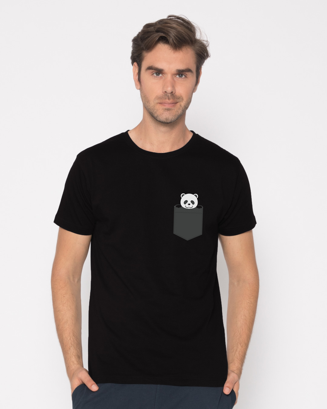 Shop Pocket Panda Half Sleeve T-Shirt-Back