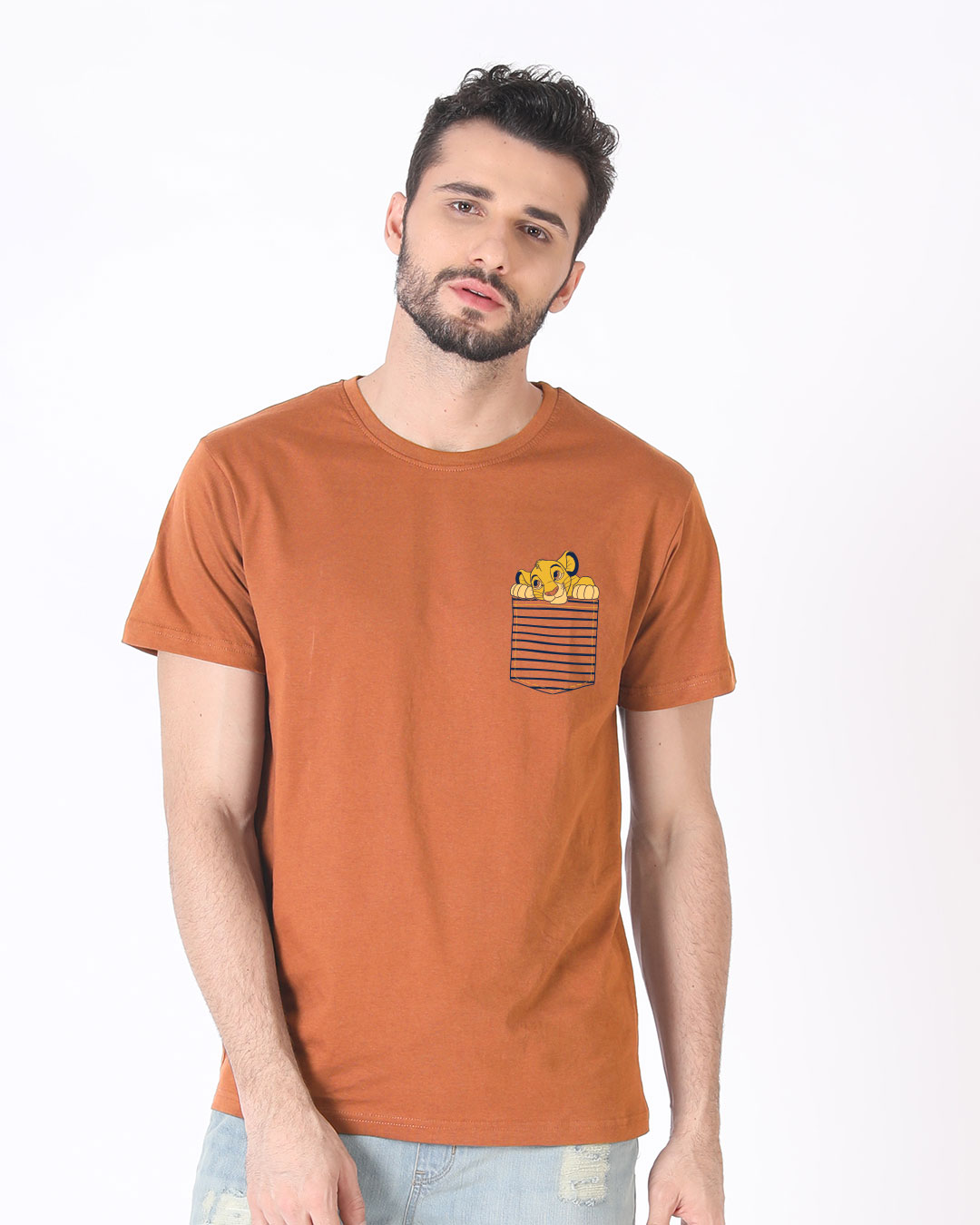 Shop Pocket Simba Half Sleeve T-Shirt (DL)-Back