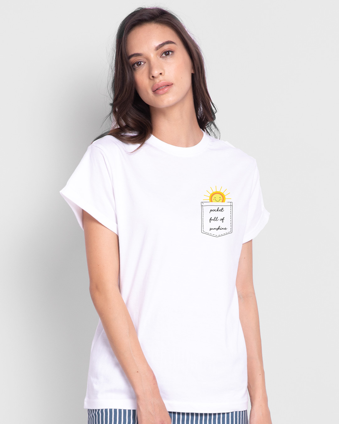 Shop Pocket Sunshine Boyfriend T-Shirt-Back