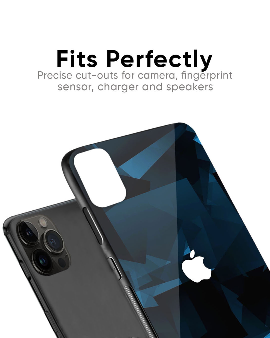 Shop Polygonal Blue Box Premium Glass Case For Apple iPhone 14 Plus(Shock Proof, Scratch Resistant)-Back