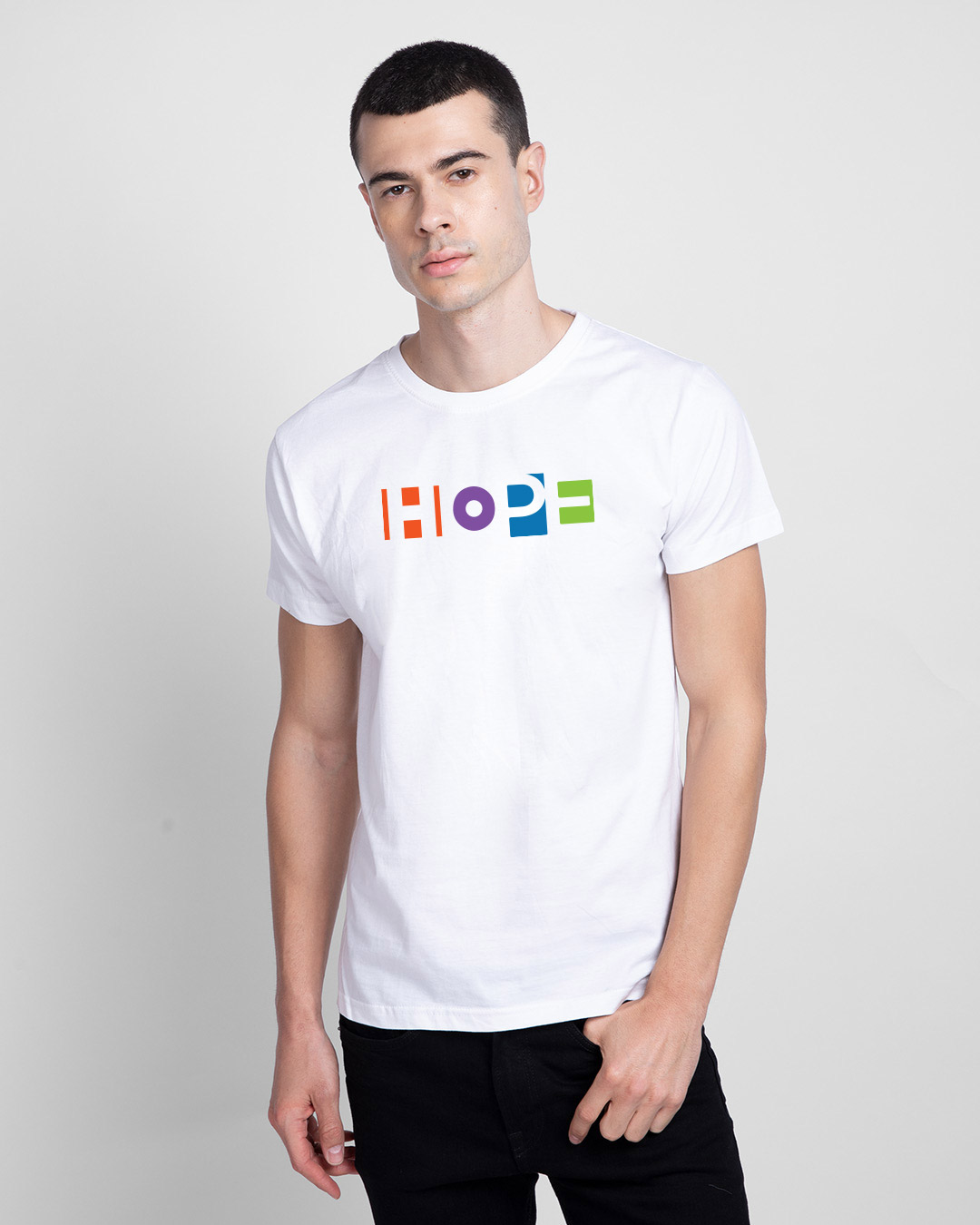 

Pop Hope Half Sleeve T-Shirt White Men' Printed T-Shirts Bewakoof.com