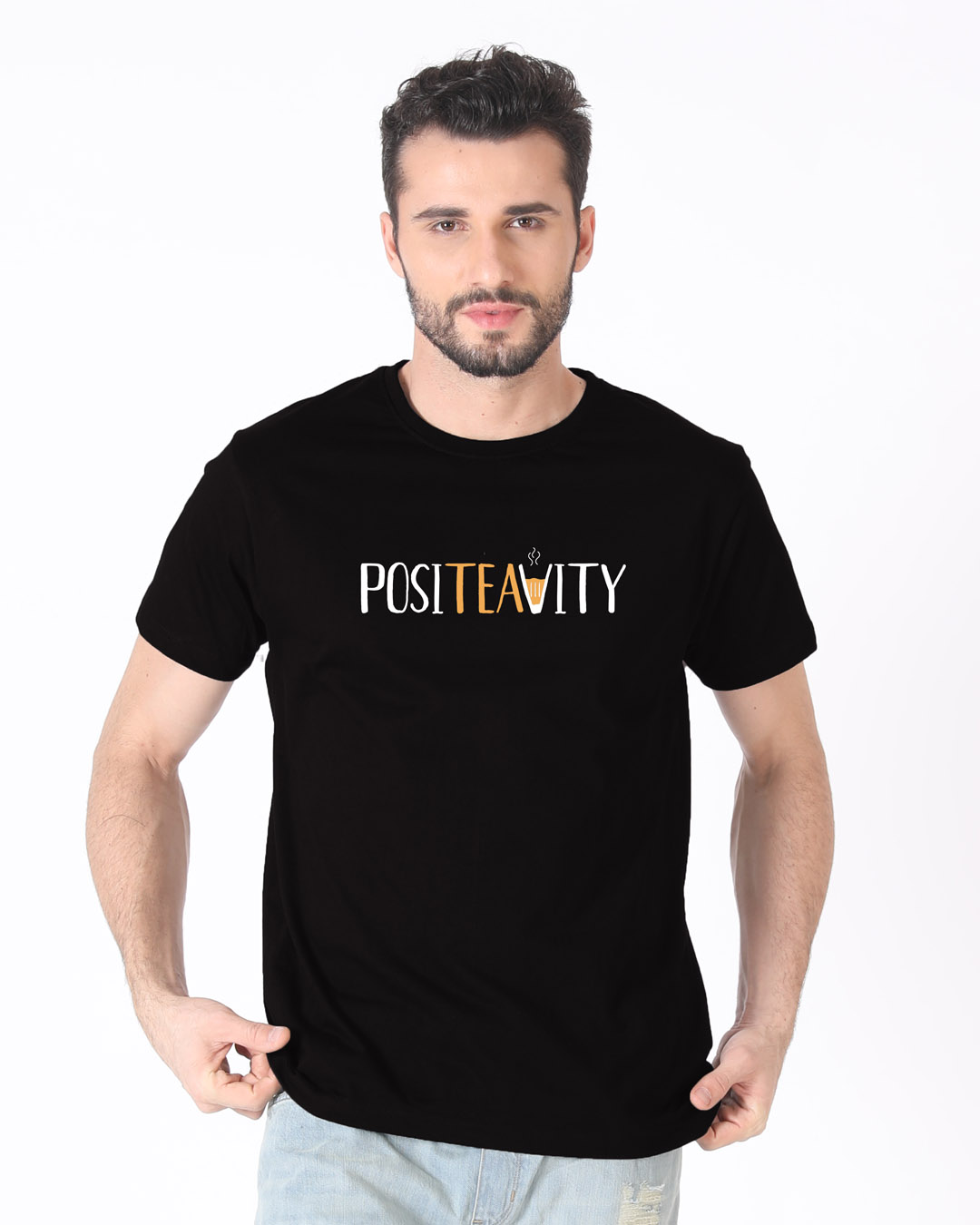 Shop Positivity Half Sleeve T-Shirt-Back