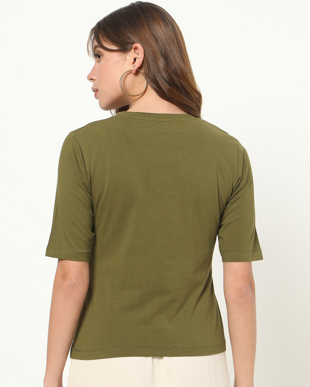 Shop Possibilities Women's Elbow Sleeve Round Neck T-shirt-Back