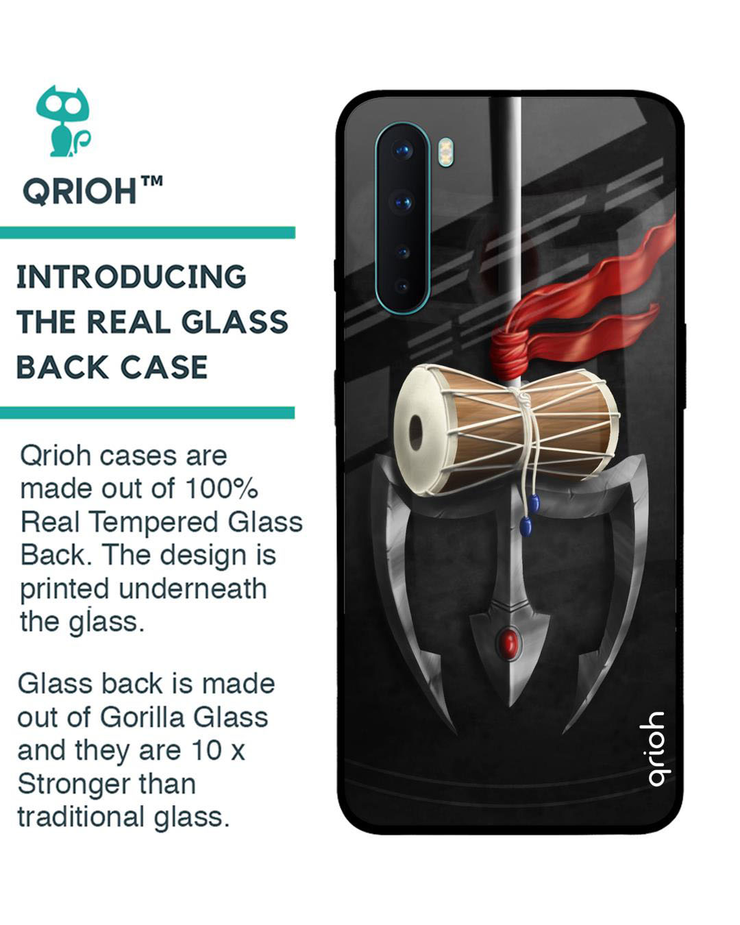 Shop Power of Lord Printed Premium Glass Cover for OnePlus Nord (Shock Proof, Lightweight)-Back