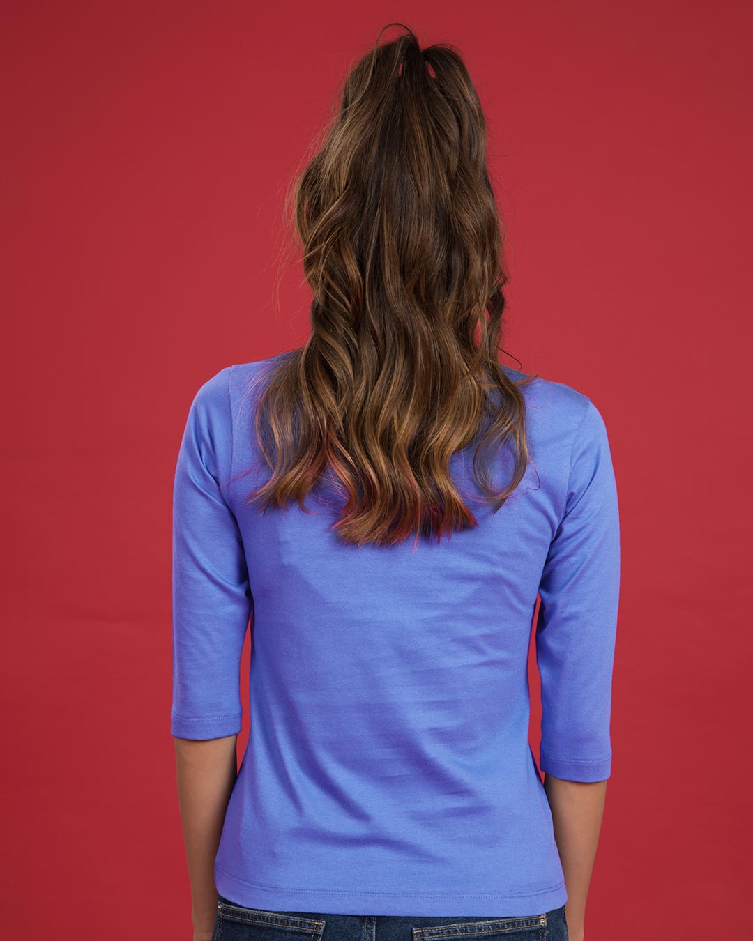 Shop Powered By Chai Round Neck 3/4th Sleeve T-Shirt-Back