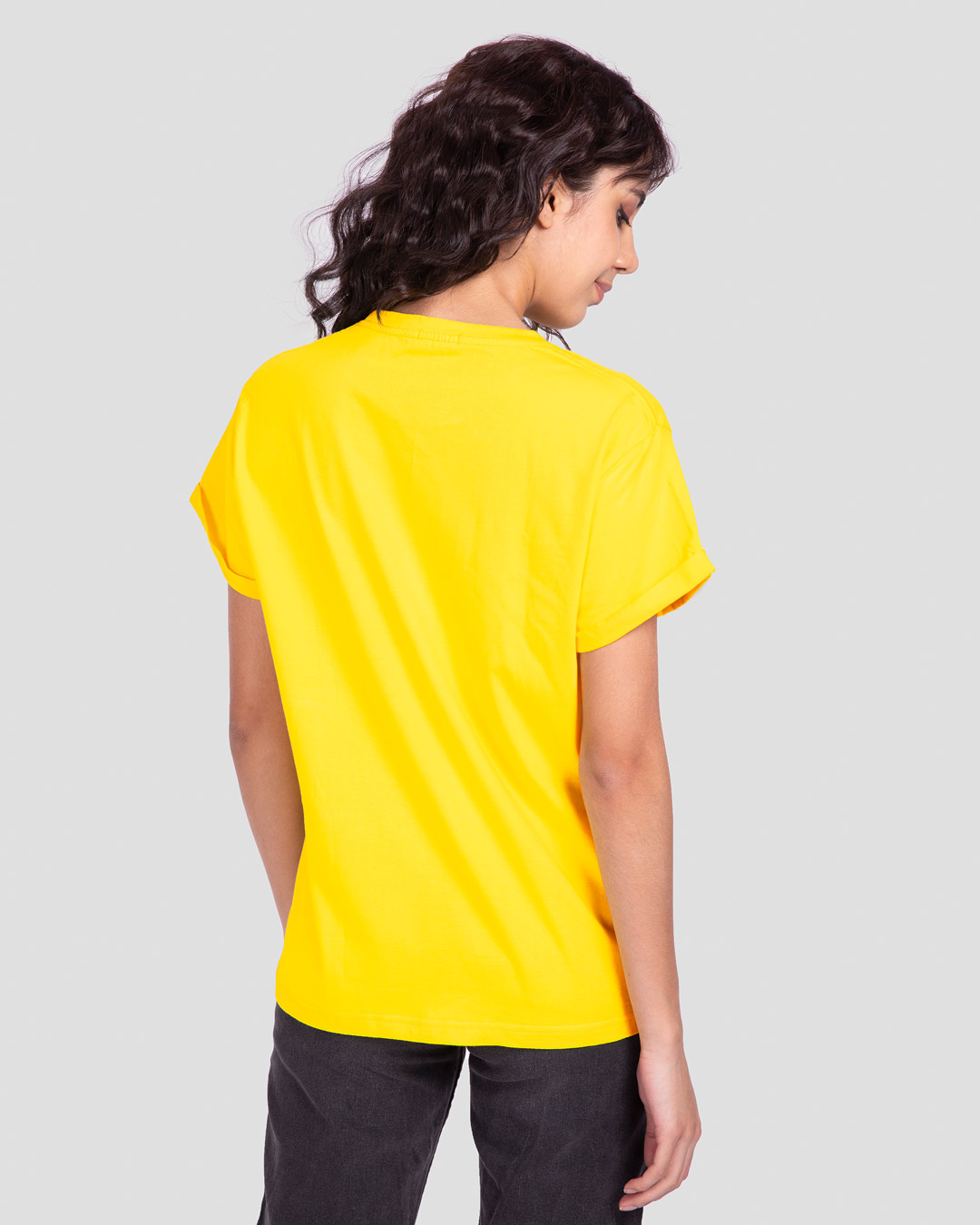 Shop Powered By Coffee Boyfriend T-Shirt Pineapple Yellow-Back