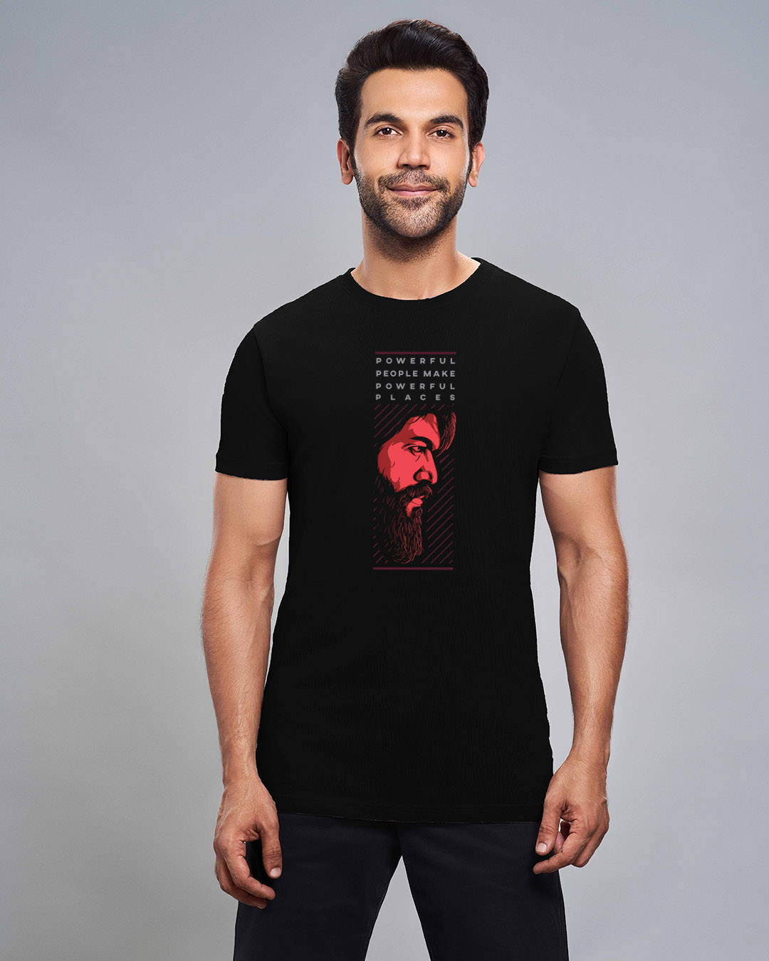 black half tshirt for men