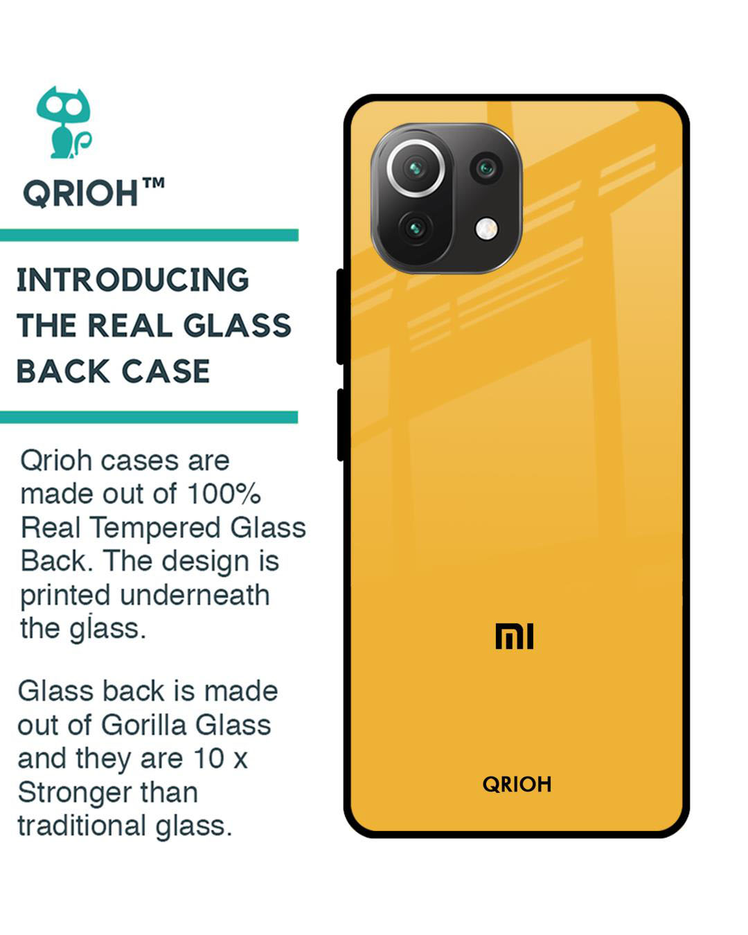 Shop Premium Glass Cover for Mi 11 Lite (Shock Proof, Lightweight)-Back