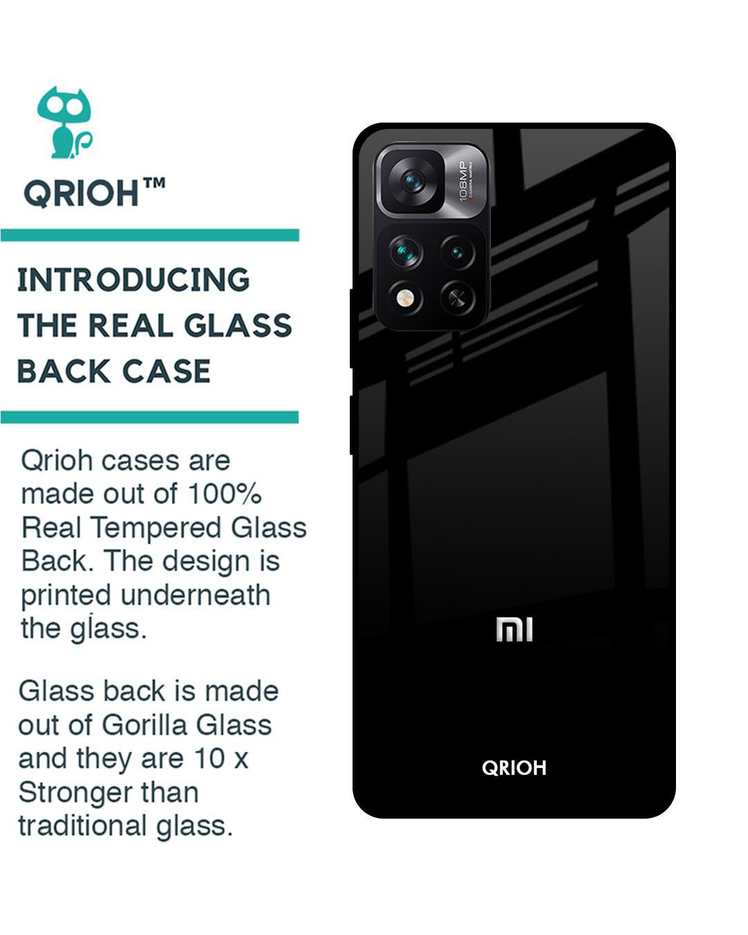 Shop Premium Glass Cover for Mi 11i (Shock Proof, Lightweight)-Back
