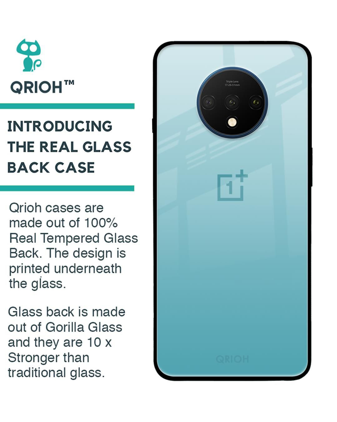Shop Premium Glass Cover for OnePlus 7T (Shock Proof, Lightweight)-Back